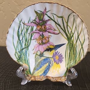 One Of A Kind Handmade Embellished Seashell Fun Bird Design